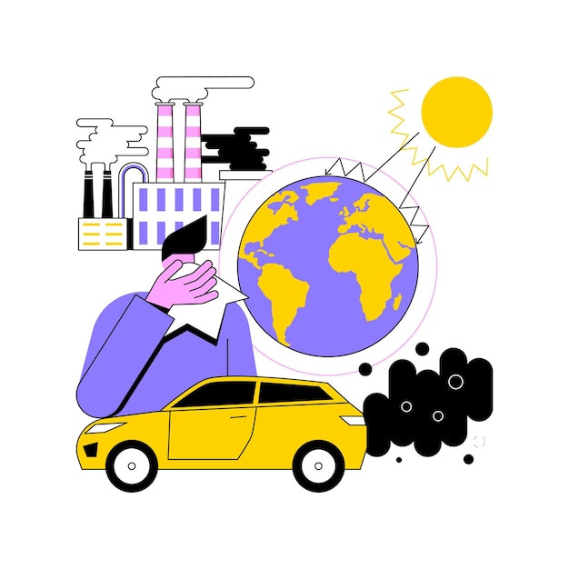 Greenhouse gas emissions abstract concept vector illustration