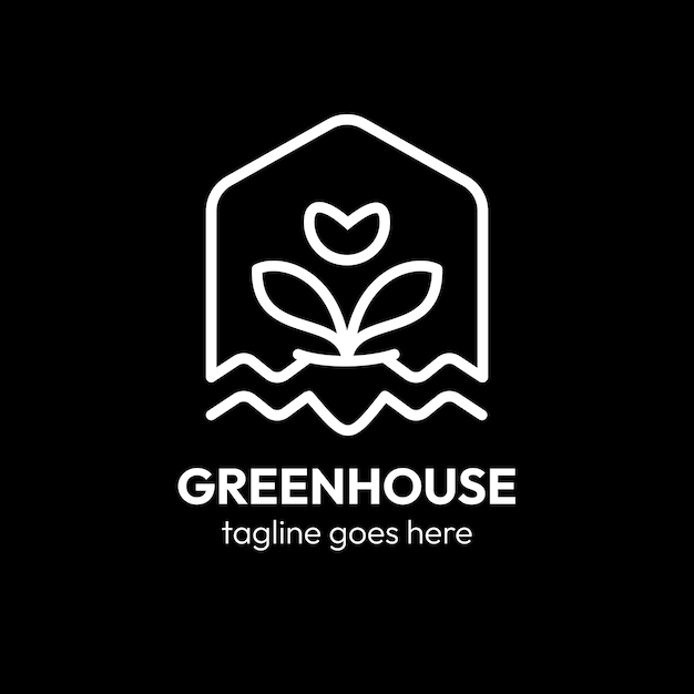 Greenhouse Outline Geometric Logo