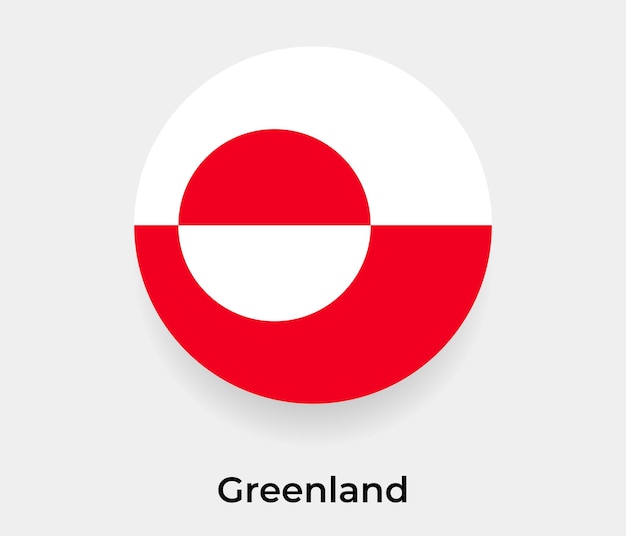 Greenland flag bubble circle round shape icon vector illustration