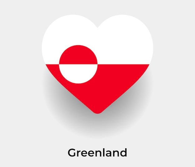 Greenland flag heart shape icon vector illustration