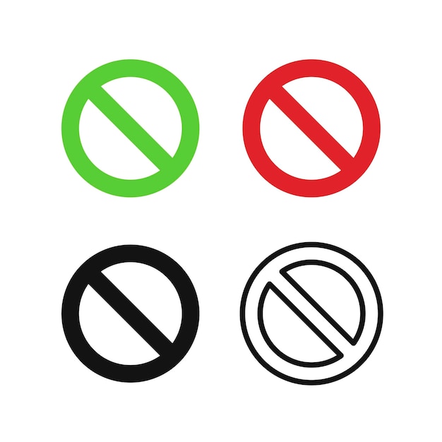 Greenred and black forbidden symbols