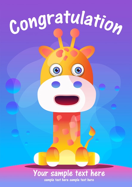 Greeting card Cute giraffe Cartoon 