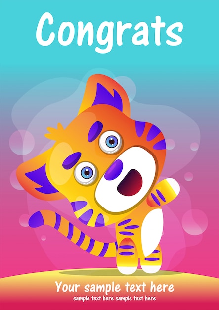 Greeting card Cute tiger Cartoon