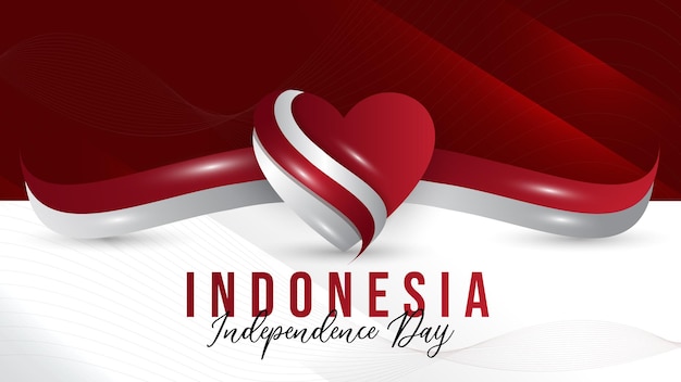 greeting card of indonesia independence day template design