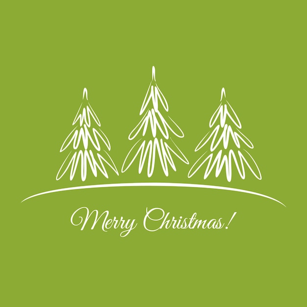 Greeting card with Christmas trees