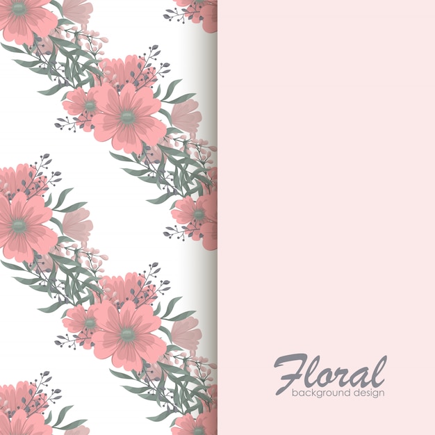 Greeting card with flowers, watercolor. Vector frame