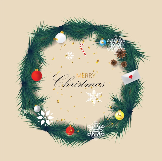 Greeting card with garlands for New Year and Christmas vector