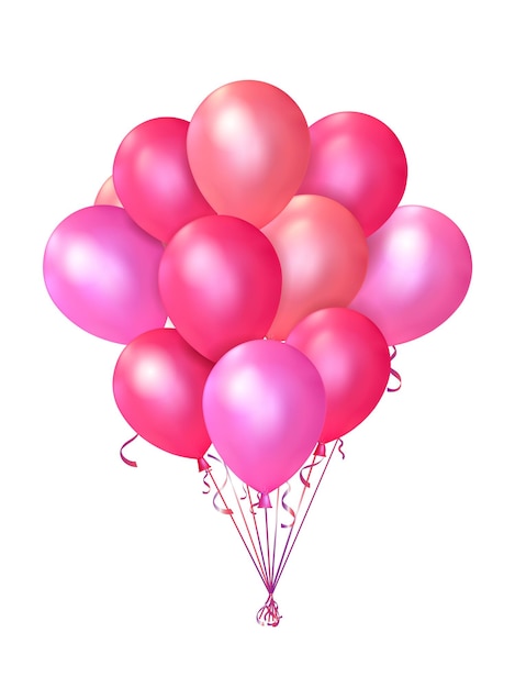 Greeting card with pink balloons