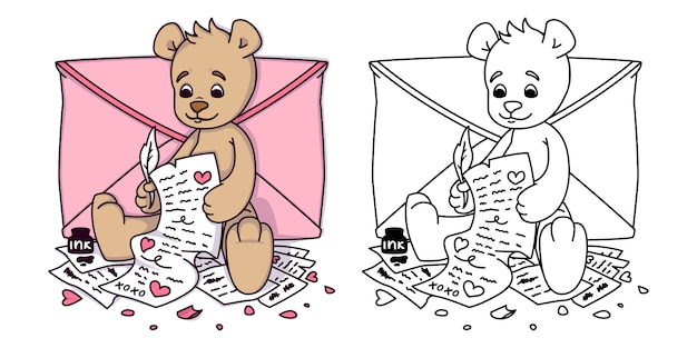 greeting card with teddy bear with scrapbook heart.