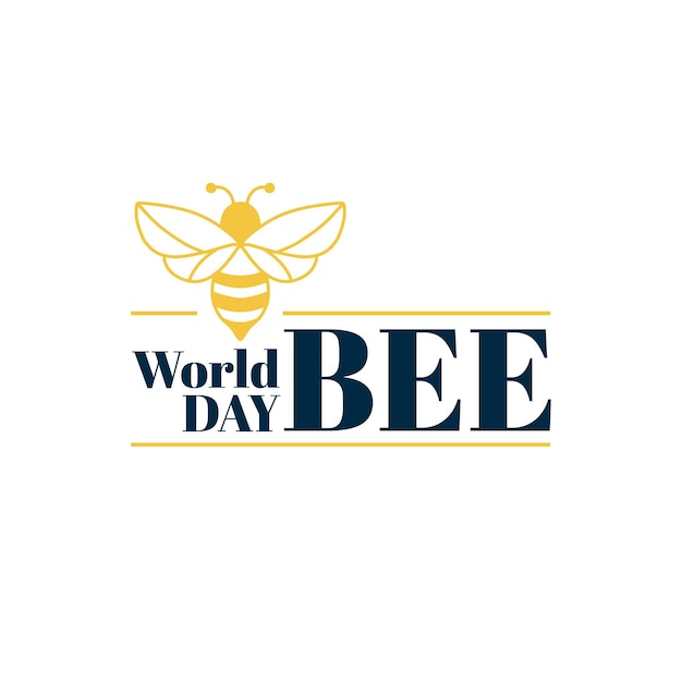 Greeting card for World Bee Day in May 20 Vector stock illustration