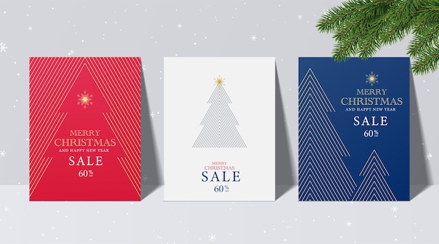 Greeting cards for Christmas and New Year background