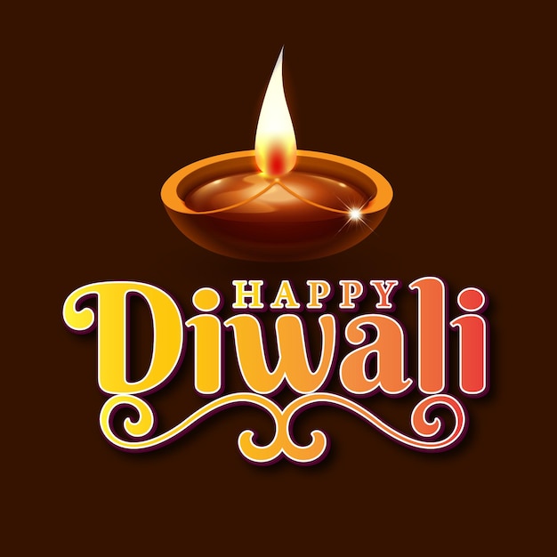 Greeting of happy diwali social media template design