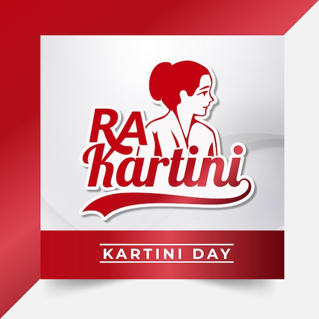 greeting text of selamat hari kartini lettering design