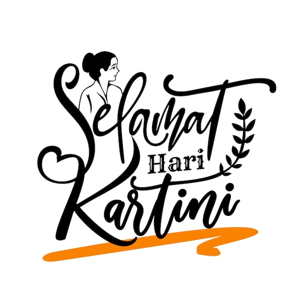 Greeting text of selamat hari kartini lettering design