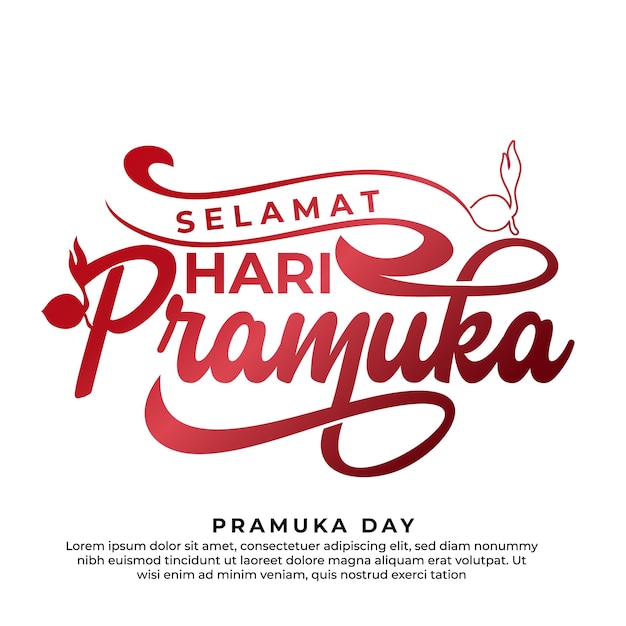 Greeting text of selamat hari pramuka lettering design