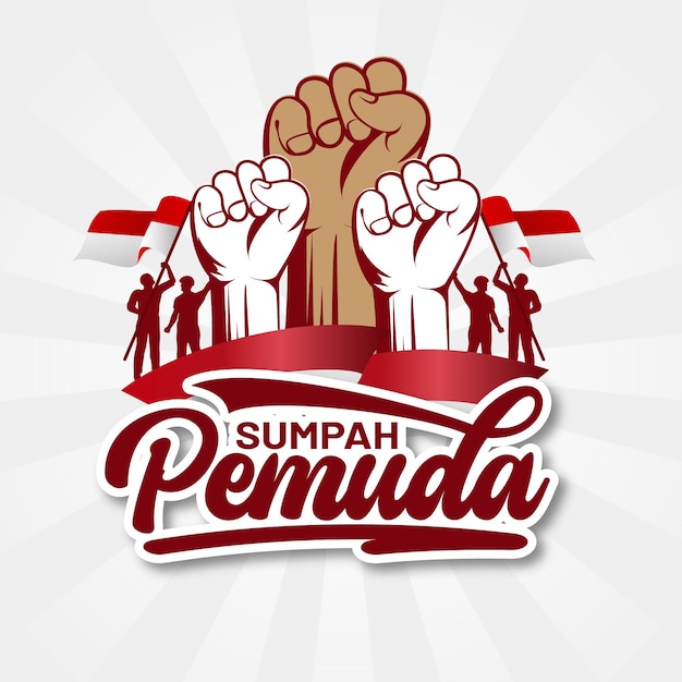 greeting text of sumpah pemuda template design