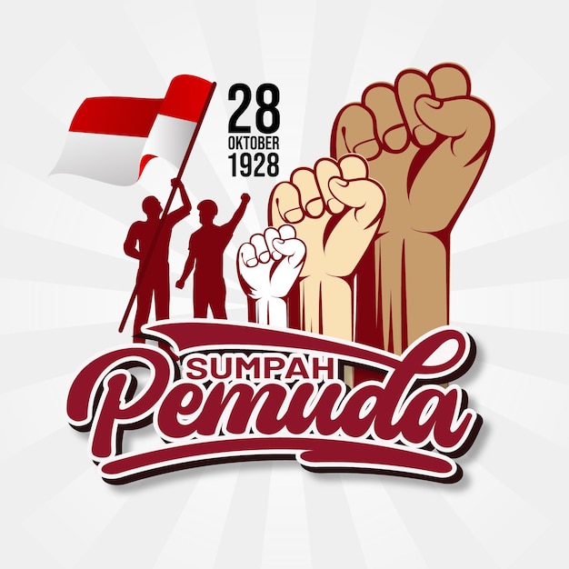 greeting text of sumpah pemuda template design