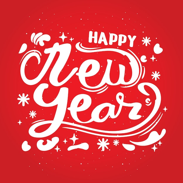 Greetings for the new year premium vector text