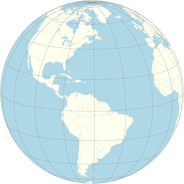 Grenadas map at the heart of the orthographic world projection