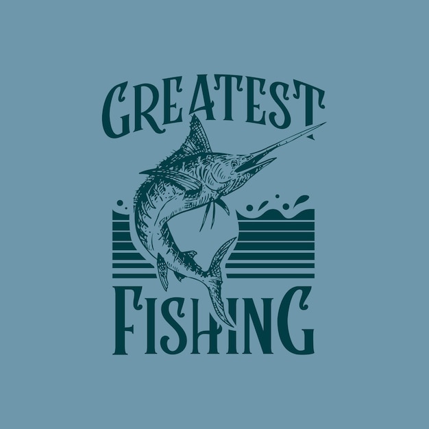 Gretest Marlin Fishing logo with vintage style