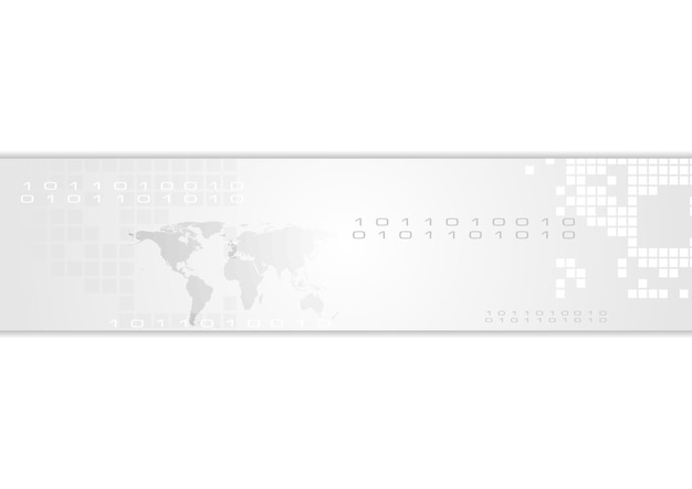 Grey abstract technology banner header