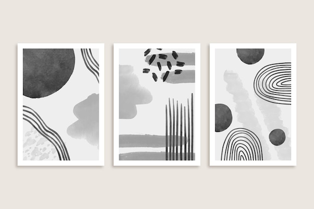 Grey abstract watercolor cover collection