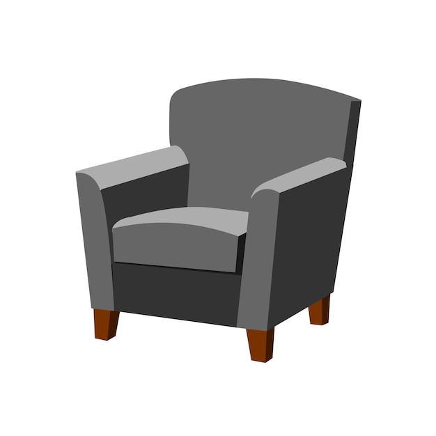 Grey armchair Vector illustration isolated on white background