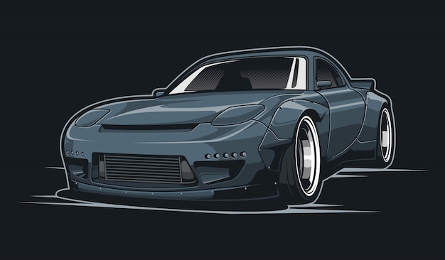 grey car illustration