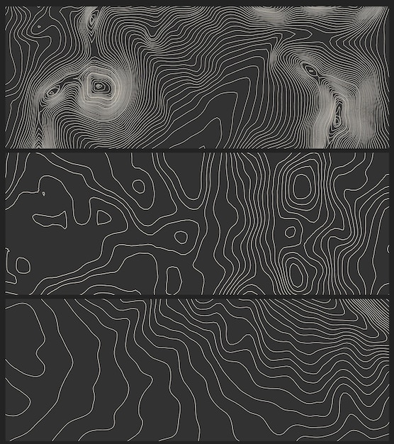 Vector grey contours vector topography geographic mountain topography vector illustration topographic pattern texture map on land vector terrain elevation graphic contour height lines vector set