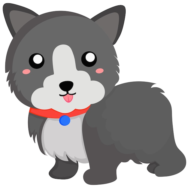 Grey Dog Vector Clipart