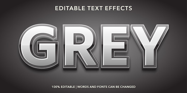 Grey Editable Text Effect