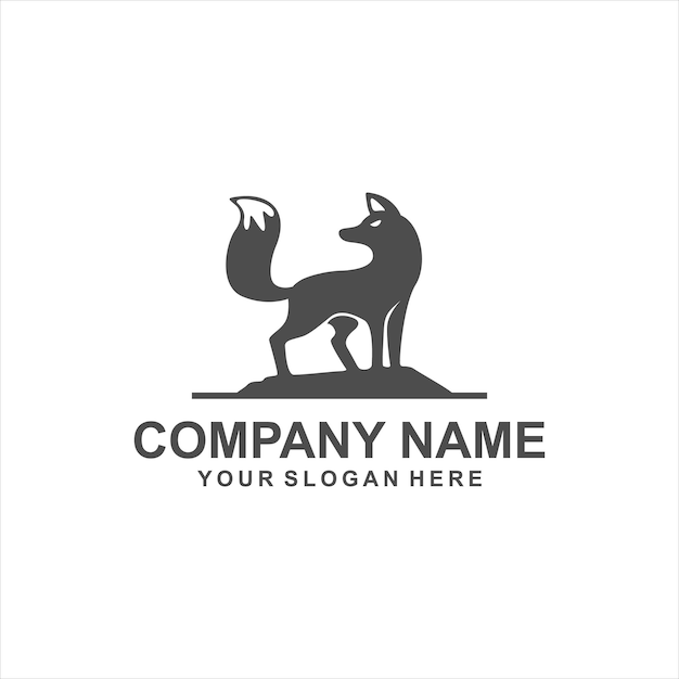 grey fox logo vector