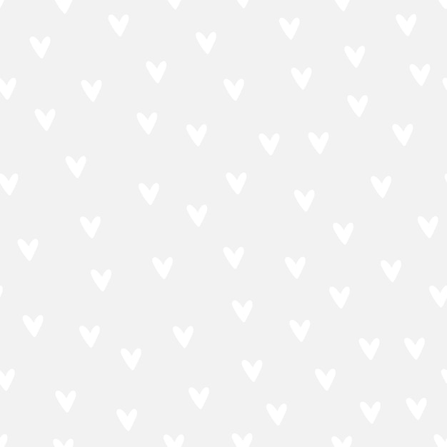 Vector grey seamless pattern with white hearts.