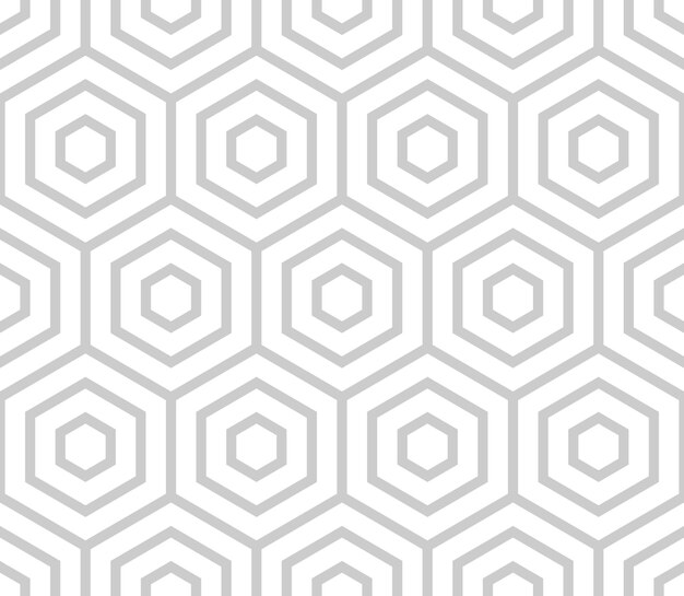 GREY SEAMLESS VECTOR BACKGROUND WITH WHITE HEXAGONS