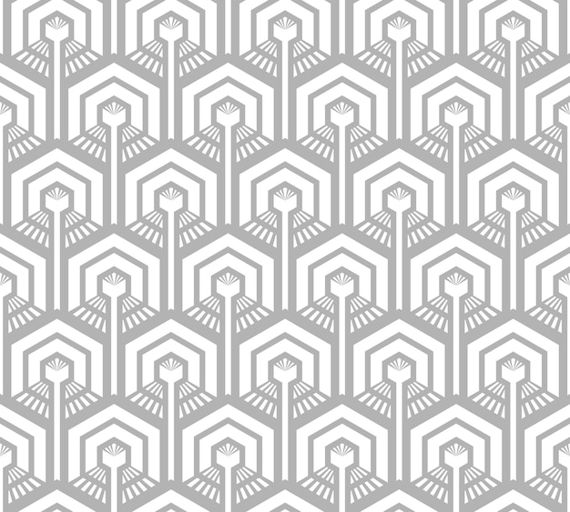 GREY SEAMLESS VECTOR BACKGROUND WITH WHITE HEXAGONS