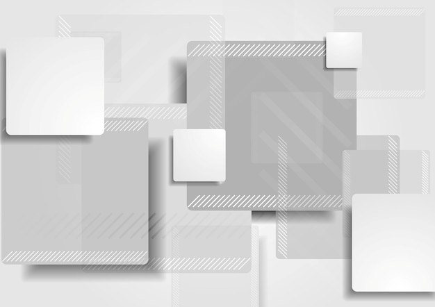 Grey tech squares vector background