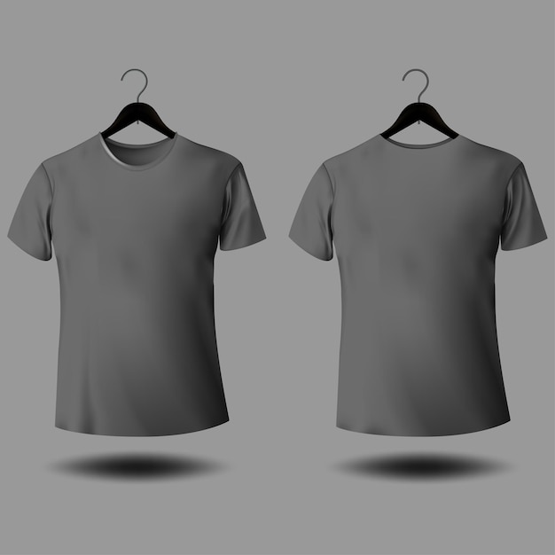 Vector grey tshirt mockup t shirt with short sleeves free vector