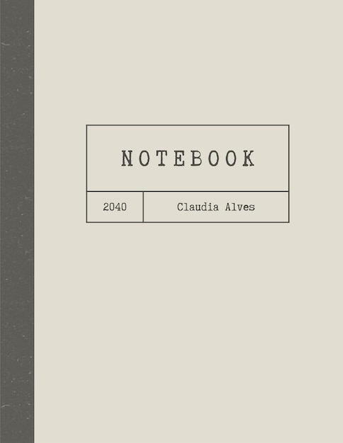 Vector grey vintage aesthetic texture notebook cover