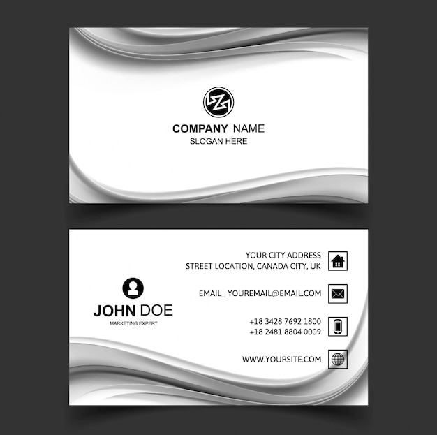 Grey wavy visiting card