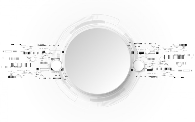 Grey white Abstract technology background with various technology elements