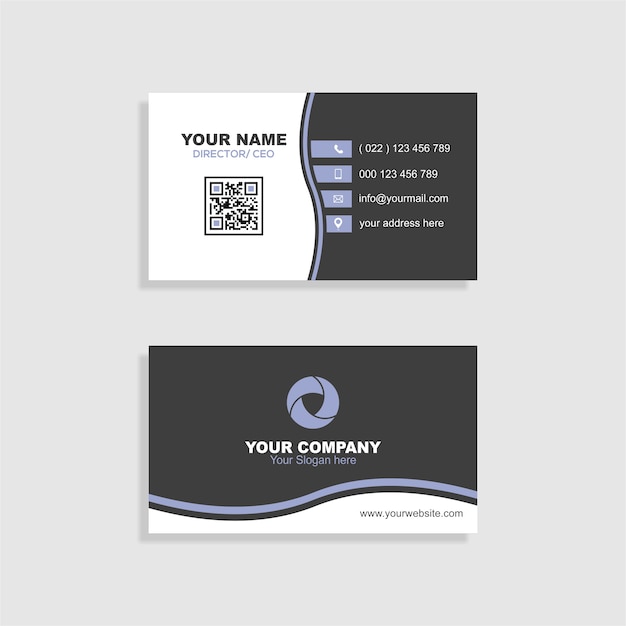 grey white business card