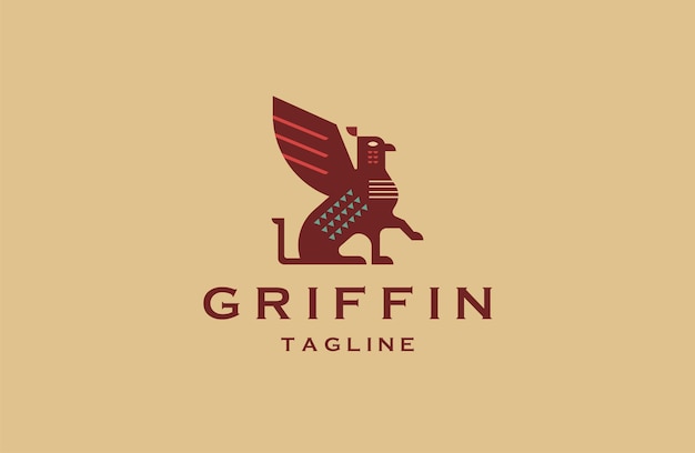 Griffin logo icon design template flat vector illustration