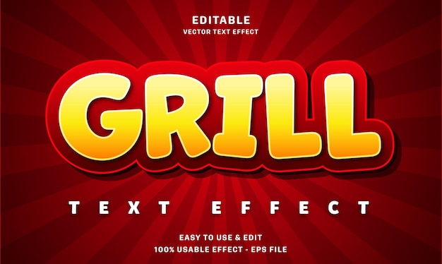 grill editable text effect with modern and simple style