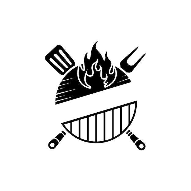 Grill logo icon design template vector