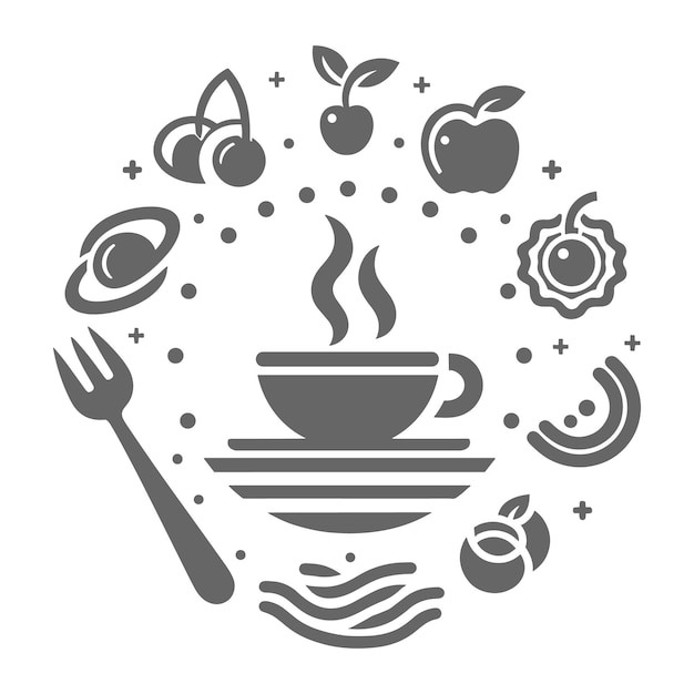 Grill master icon vector set