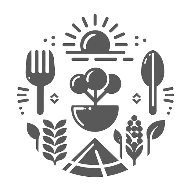 Grill master icon vector set