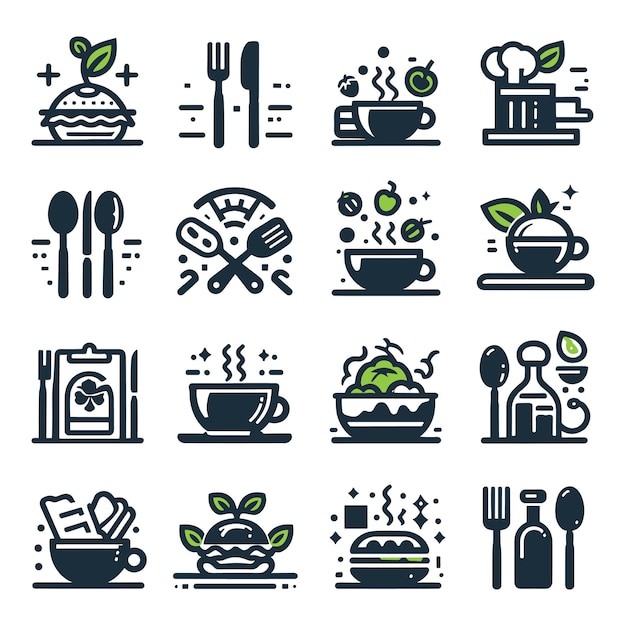 Grill master icon vector set