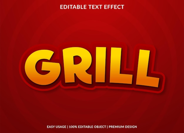 grill text effect editable template use for business logo and brand