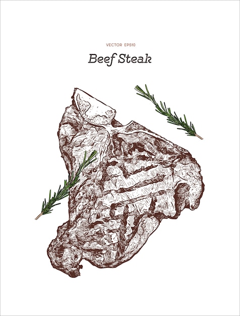 Vector grilled beef steak