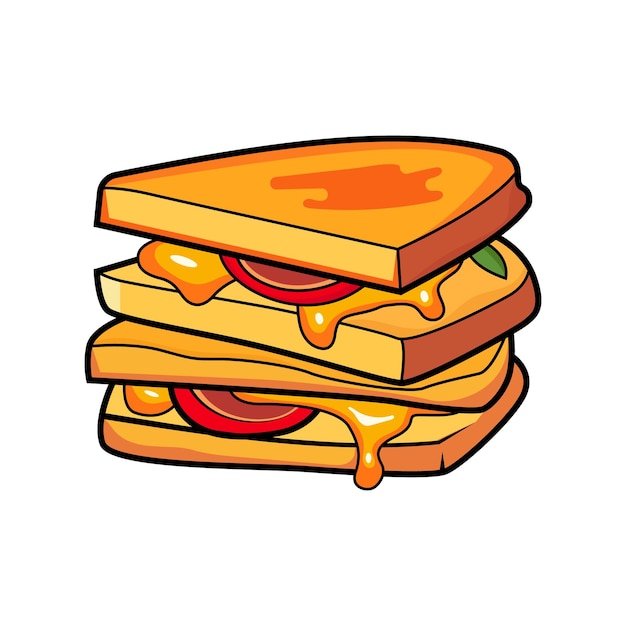 Grilled cheese sandwich vector illustration